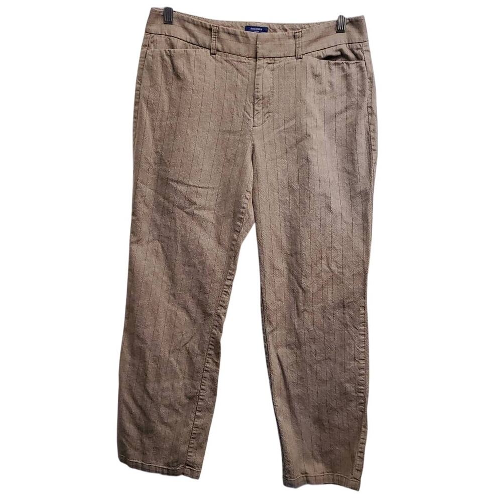 Dockers Petite Ideal Fit Women's Tan Striped Petite Size 12p Med